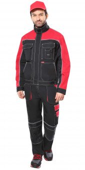 Куртка СИРИУС-АГАТ черный с красным пл. 260 г/кв.м. ВО отделка