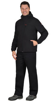 Куртка "Азов" софтшелл черная с капюшоном арт. 116352